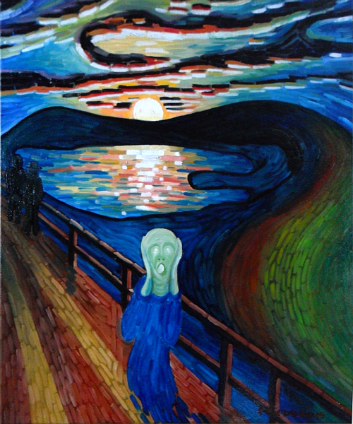 Vincent's Van Gogh's famous painting - 'The Scream' or 'The Shriek'. Copyright (c)2015 Paul Alan Grosse Vincent's Van Gogh's famous painting - 'The Scream' or 'The Shriek'. Copyright (c)2015 Paul Alan Grosse