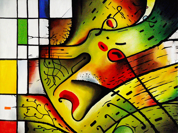 Thought. The strict order of the Mondrian is digested by the insanity of the Kandinsky. Copyright (c)2015 Paul Alan Grosse Thought. The strict order of the Mondrian is digested by the insanity of the Kandinsky. Copyright (c)2015 Paul Alan Grosse