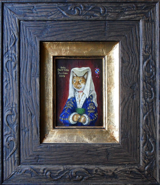 Bella - miniature - 73x99mm - oil on poplar wooden panel. Copyright (c)2016 Paul Alan Grosse