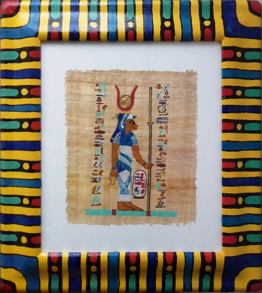 Bernadette at 61. Gilded 24k gold and very early pigment water colours and shell gold on handmade papyrus in a frame painted with genuine very early pigments. Copyright (c)2019 Paul Alan Grosse Bernadette at 61. Gilded 24k gold and very early pigment water colours and shell gold on handmade papyrus in a frame painted with genuine very early pigments. Copyright (c)2019 Paul Alan Grosse