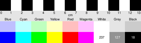 Click here to download a postscript file of the colourbars that you can print out on your own printer. Copyright (c)2020 Paul Alan Grosse