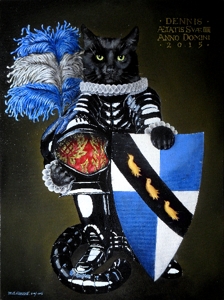 'Dennis' - One of our cats in the netherlandish style of the mid- to late-15th centuary with a hint of Rogier Van der Weyden's paintings added. Copyright (c)2016 Paul Alan Grosse 'Dennis' - One of our cats in the netherlandish style of the mid- to late-15th centuary with a hint of Rogier Van der Weyden's paintings added. Copyright (c)2016 Paul Alan Grosse