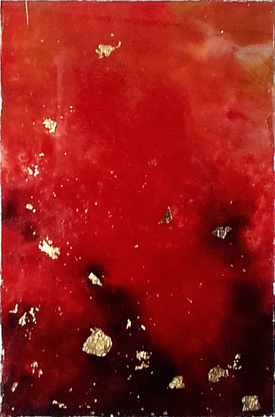 Achilles. Abstract encaustic mixed media with single-pigment colours and gilded with schlag metal on gesso-coated 100 percent cotton rag Khadi watercolour paper, signed in 24 carat gold metalpoint. Copyright (c)2020 Paul Alan Grosse Achilles. Abstract encaustic mixed media with single-pigment colours and gilded with schlag metal on gesso-coated 100 percent cotton rag Khadi watercolour paper, signed in 24 carat gold metalpoint. Copyright (c)2020 Paul Alan Grosse