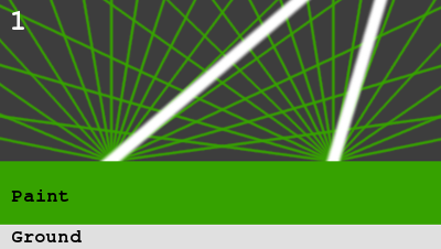 Diagram showing light scattering from a normal painted surface. Copyright ©2020 Paul Alan Grosse.