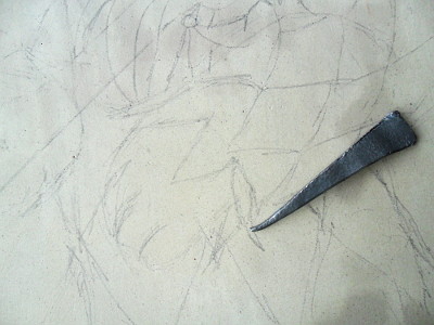 Metalpoint - this time lead on chalk-prepared oak panel. Copyright (c)2019 Paul Alan Grosse