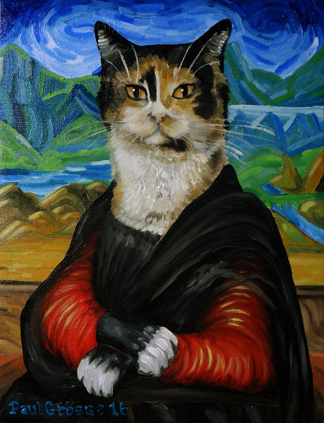 'Olivia' - One of our cats in the style of Vincent Van Gogh's famous painting, the Mona Lisa. Copyright (c)2016 Paul Alan Grosse 'Olivia' - One of our cats in the style of Vincent Van Gogh's famous painting, the Mona Lisa. Copyright (c)2016 Paul Alan Grosse