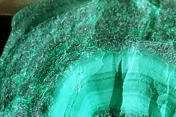 Naturally occuring malachite. Copyright (c)2020 Paul Alan Grosse