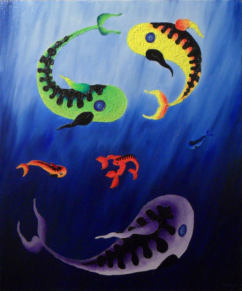 'Zeedieren #1' - 20x24" - oil on stretched canvas. Copyright (c)2017 Paul Alan Grosse 'Zeedieren #1' - 20x24" - oil on stretched canvas. Copyright (c)2017 Paul Alan Grosse