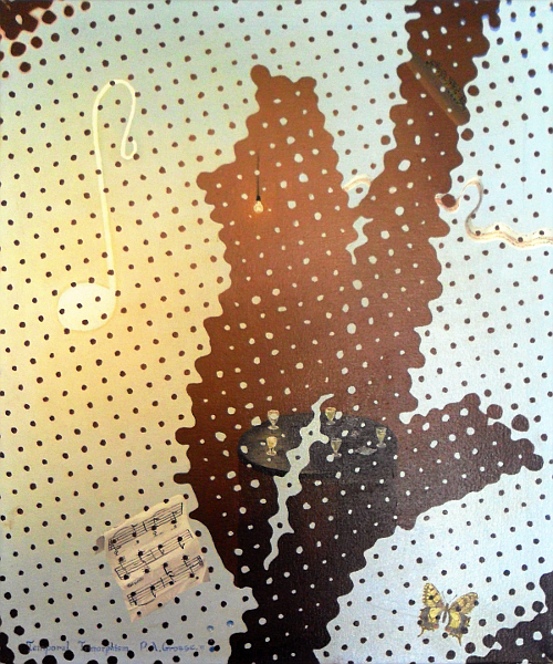 'Temporal Trimorphism.' I liked the idea of a screened image having a dark and a light image as well as the image from the screening - this shows the three phases of development of a butterfly from caterpilar to butterfly with pupa in the screened image. Copyright (c)1983 Paul Alan Grosse 'Temporal Trimorphism.' I liked the idea of a screened image having a dark and a light image as well as the image from the screening - this shows the three phases of development of a butterfly from caterpilar to butterfly with pupa in the screened image. Copyright (c)1983 Paul Alan Grosse