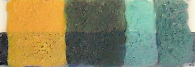 Tempera varnish paint sample varnished