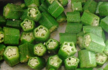 Stir-fry the bhindi in another pan to avoid conact with too much water.