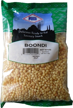 If you can't be bothered, or haven't got time to make your own boondi, you can get the plain boondi as a snack