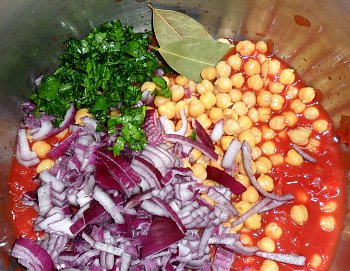 All of the ingredients for wet-cooking.