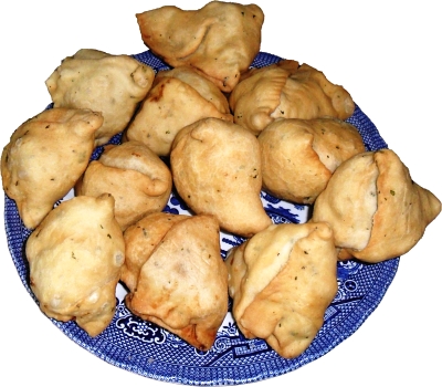 English Samosas. This recipe makes around 12-16 of them.