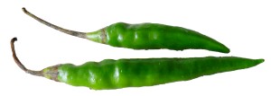 Bird-eye chillies - wash, top and tail them.