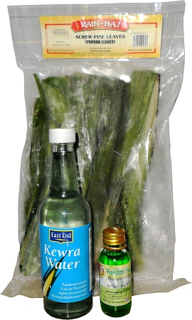 Pandan, frozen, essence and water.