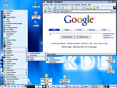 KDE desktop under Linux. Click on here to load the full-sized image in a new browser window.